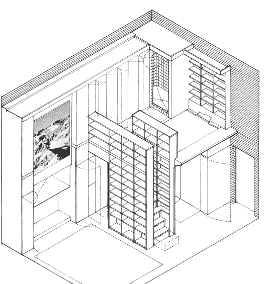 axonometric view (with Gerard Richter's Himalaya's (1966))